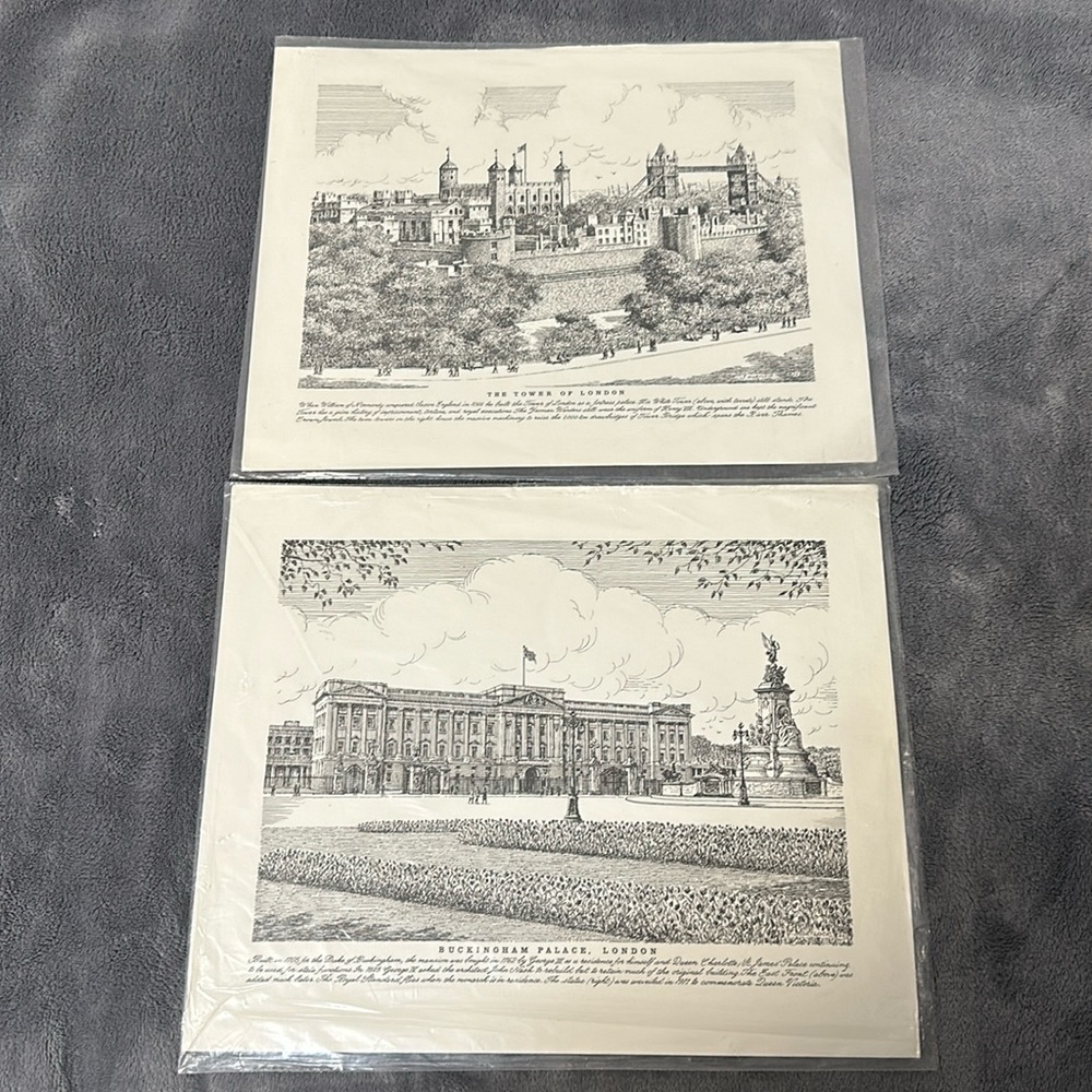 NIP 2 Vintage English Historic Artwork Prints by John Mortlock